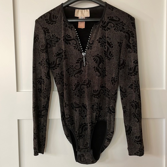 Vintage Alberto Makali bodysuit with rhinestones on zipper - Picture 1 of 7
